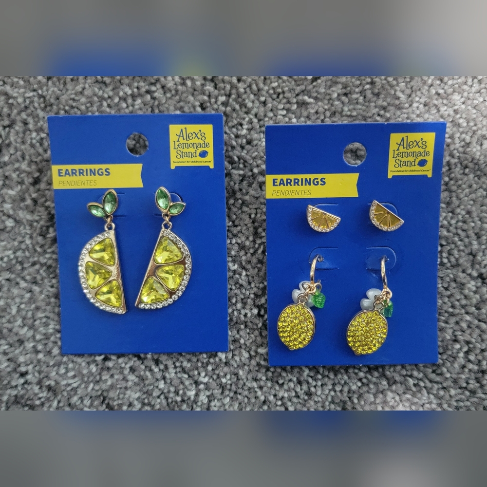 Alex's Lemonade Stand Fruit Earrings Set, 3Pairs